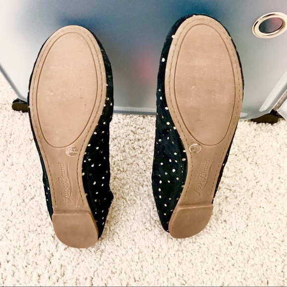 Lucky Brand 🍀 | Suede Gold Polka Dot Ballet Flat - Picture 4 of 4